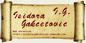 Isidora Gakčetović vizit kartica